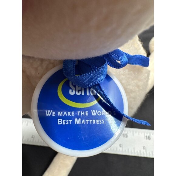 Sheep Plush Toy #13 7” Stuffed Animal With Blue Bow & Big Eyes Counting Sheep - Picture 7 of 8